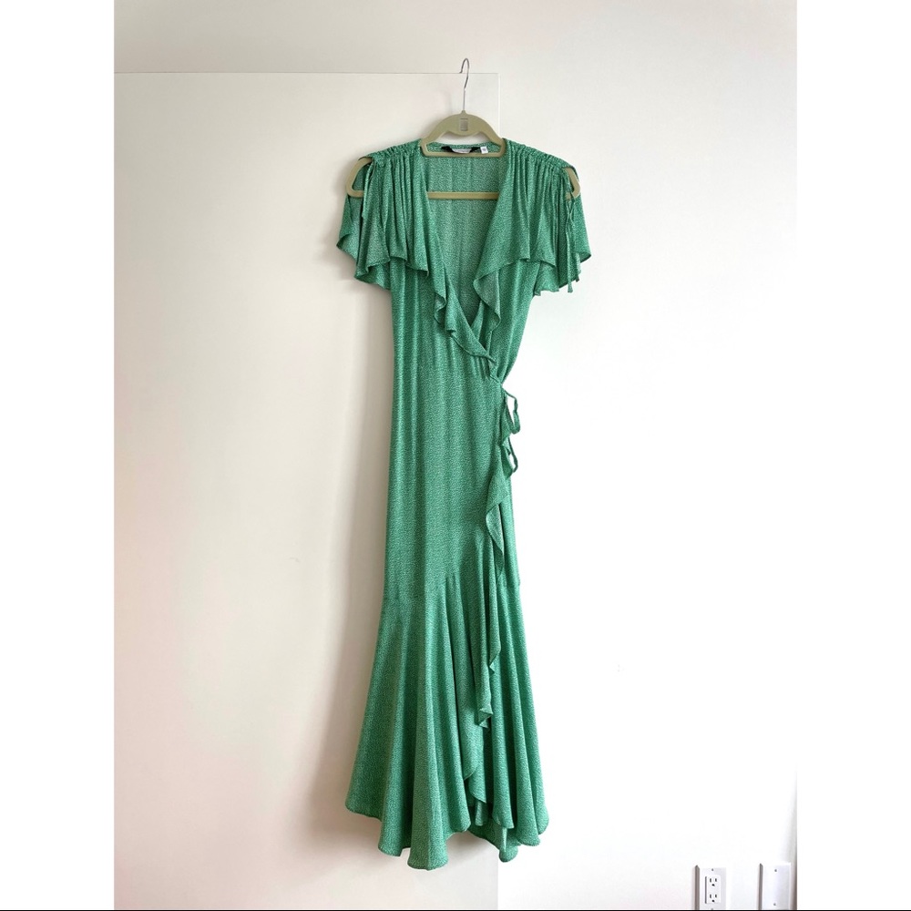 & Other Stories Green Wrap Dress